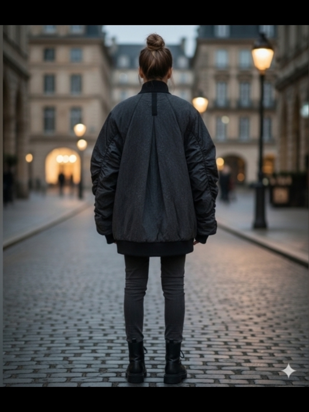 Free People Dark Gray Oversized Bomber Jacket (Lg) - Picture 3 of 6